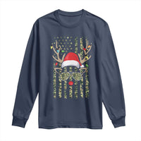 Funny Christmas Reindeer Hunting Camo Flag Long Sleeve Shirt