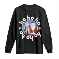 Funny Christmas Hanukkah Long Sleeve Shirt Triple Ho Yo Santa Hebrew Snowflake Menorah