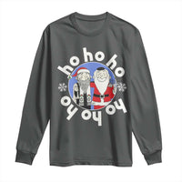 Funny Christmas Hanukkah Long Sleeve Shirt Triple Ho Yo Santa Hebrew Snowflake Menorah