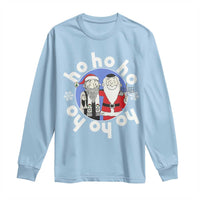 Funny Christmas Hanukkah Long Sleeve Shirt Triple Ho Yo Santa Hebrew Snowflake Menorah