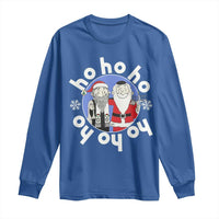 Funny Christmas Hanukkah Long Sleeve Shirt Triple Ho Yo Santa Hebrew Snowflake Menorah