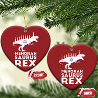 Funny Hanukkah Christmas Ornament Menorah Saurus Rex Dinosaur David Star - Wonder Print Shop