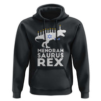 Funny Hanukkah Hoodie Menorah Saurus Rex Dinosaur David Star