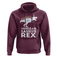 Funny Hanukkah Hoodie Menorah Saurus Rex Dinosaur David Star