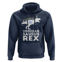 Funny Hanukkah Hoodie Menorah Saurus Rex Dinosaur David Star