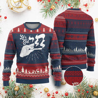 Funny Hebrew Ugly Christmas Sweater Let's Get Chai Jewish Vintage Cigarette - Wonder Print Shop