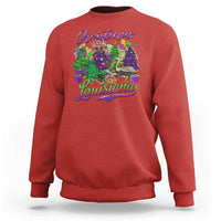 Christmas Cajun Louisiana Saint Symbol Alligator Pelican Xmas Tree Sweatshirt - Wonder Print Shop