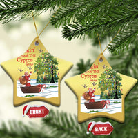 Funny Xmas Cajun Louisiana Christmas Ornament Rockin' Around The Cypress Trees Santa Alligator - Wonder Print Shop