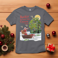 Funny Christmas Cajun Louisiana T Shirt Rockin' Around The Cypress Trees Santa Alligator - Wonder Print Shop