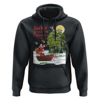 Funny Christmas Cajun Louisiana Hoodie Rockin' Around The Cypress Trees Santa Alligator