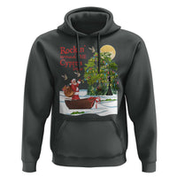Funny Christmas Cajun Louisiana Hoodie Rockin' Around The Cypress Trees Santa Alligator