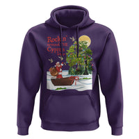 Funny Christmas Cajun Louisiana Hoodie Rockin' Around The Cypress Trees Santa Alligator