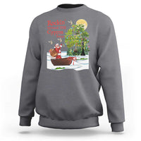 Funny Christmas Cajun Louisiana Sweatshirt Rockin' Around The Cypress Trees Santa Alligator - Wonder Print Shop