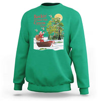 Funny Christmas Cajun Louisiana Sweatshirt Rockin' Around The Cypress Trees Santa Alligator - Wonder Print Shop