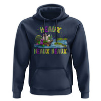 Funny Christmas Cajun Louisiana Hoodie Heaux Heaux Heaux Santa Alligator