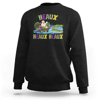 Funny Christmas Cajun Louisiana Sweatshirt Heaux Heaux Heaux Santa Alligator - Wonder Print Shop