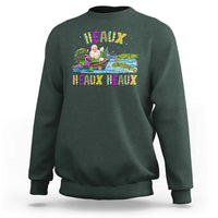 Funny Christmas Cajun Louisiana Sweatshirt Heaux Heaux Heaux Santa Alligator - Wonder Print Shop