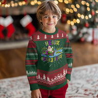 Funny Xmas Cajun Louisiana Ugly Christmas Sweater Heaux Heaux Heaux Santa Alligator - Wonder Print Shop