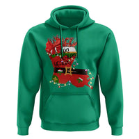 Funny Christmas Cajun Hoodie Triple Heaux Santa Louisiana Map Crawfish