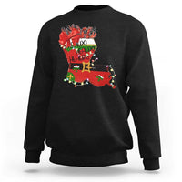 Funny Christmas Cajun Sweatshirt Triple Heaux Santa Louisiana Map Crawfish - Wonder Print Shop