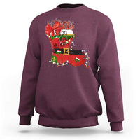 Funny Christmas Cajun Sweatshirt Triple Heaux Santa Louisiana Map Crawfish - Wonder Print Shop