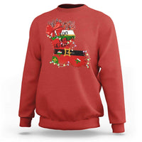 Funny Christmas Cajun Sweatshirt Triple Heaux Santa Louisiana Map Crawfish - Wonder Print Shop
