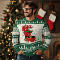 Funny Xmas Cajun Ugly Christmas Sweater Triple Heaux Santa Louisiana Map Crawfish - Wonder Print Shop
