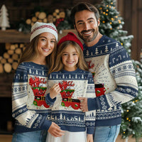 Funny Xmas Cajun Ugly Christmas Sweater Triple Heaux Santa Louisiana Map Crawfish - Wonder Print Shop