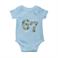 Funny Hanukkah 67 Baby Onesie Six Seven Meme Chanukah Dreidel Gelt Star Of David - Wonder Print Shop