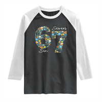 Funny Hanukkah 67 Raglan Shirt Six Seven Meme Chanukah Dreidel Gelt Star Of David - Wonder Print Shop
