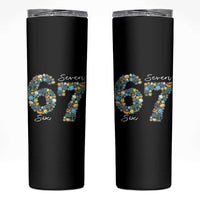 Funny Hanukkah 67 Skinny Tumbler Six Seven Meme Chanukah Dreidel Gelt Star Of David - Wonder Print Shop