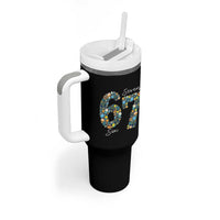 Funny Hanukkah 67 Tumbler With Handle Six Seven Meme Chanukah Dreidel Gelt Star Of David - Wonder Print Shop
