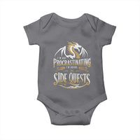 I Am Not Procrastinating I Am Doing Side Quest Baby Onesie Fantasy Game Dragon - Wonder Print Shop