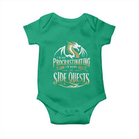 I Am Not Procrastinating I Am Doing Side Quest Baby Onesie Fantasy Game Dragon - Wonder Print Shop