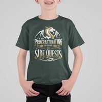 I Am Not Procrastinating I Am Doing Side Quest T Shirt For Kid Fantasy Game Dragon - Wonder Print Shop