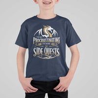 I Am Not Procrastinating I Am Doing Side Quest T Shirt For Kid Fantasy Game Dragon - Wonder Print Shop
