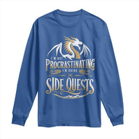 I Am Not Procrastinating I Am Doing Side Quest Long Sleeve Shirt Fantasy Game Dragon - Wonder Print Shop