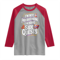 Funny I Am Not Procrastinating I Am Doing Side Quests Raglan Shirt Fantasy RPG Gamer - Wonder Print Shop
