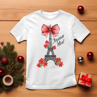 Joyeux Noel Eiffel Tower T Shirt Christmas In French Coquette Bow - Wonder Print Shop
