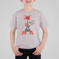 Joyeux Noel Eiffel Tower T Shirt For Kid Christmas In French Coquette Bow - Wonder Print Shop