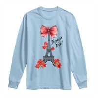 Joyeux Noel Eiffel Tower Long Sleeve Shirt Christmas In French Coquette Bow - Wonder Print Shop