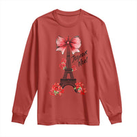 Joyeux Noel Eiffel Tower Long Sleeve Shirt Christmas In French Coquette Bow - Wonder Print Shop