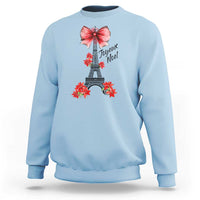 Joyeux Noel Eiffel Tower Sweatshirt Christmas In French Coquette Bow - Wonder Print Shop