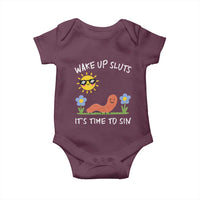Wake Up Sluts Its Time To Sin Baby Onesie Funny Worm Meme - Wonder Print Shop