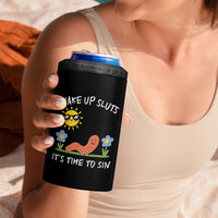 Wake Up Sluts Its Time To Sin 4 in 1 Can Cooler Tumbler Funny Worm Meme - Wonder Print Shop