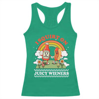 Funny I Squirt On Juicy Wieners Racerback Tank Top Adult Humor Dirty Gag Hot Dog Joke - Wonder Print Shop