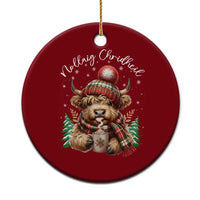 Scottish Christmas Ceramic Ornament Nollaig Chridheil Gaelic Xmas Higland Cow - Wonder Print Shop