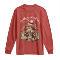 Scottish Christmas Long Sleeve Shirt Nollaig Chridheil Gaelic Xmas Higland Cow - Wonder Print Shop