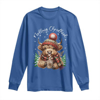 Scottish Christmas Long Sleeve Shirt Nollaig Chridheil Gaelic Xmas Higland Cow - Wonder Print Shop