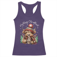 Scottish Christmas Racerback Tank Top Nollaig Chridheil Gaelic Xmas Higland Cow - Wonder Print Shop
